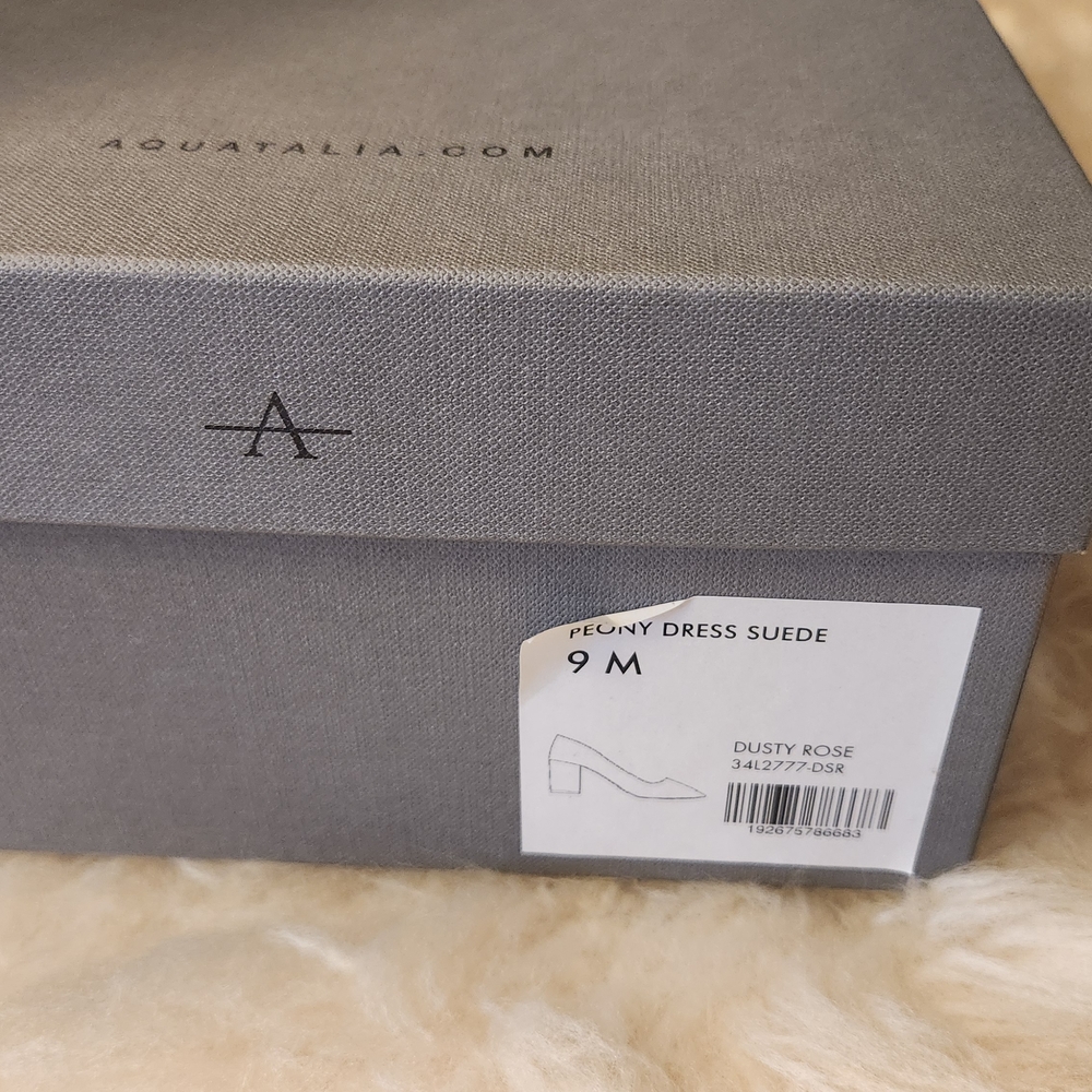 Aquatalia Weatherproof Women's Beige Suede Heels - Picture 5 of 5